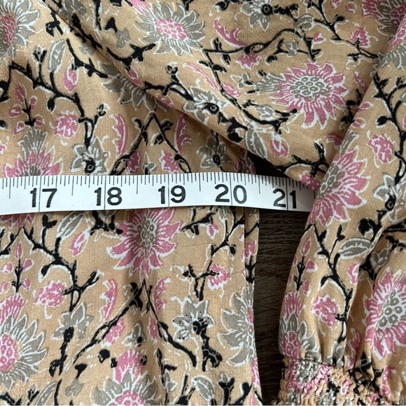 Lucky Brand Bohemian Paisley Boarder Peasant Top - Picture 5 of 8